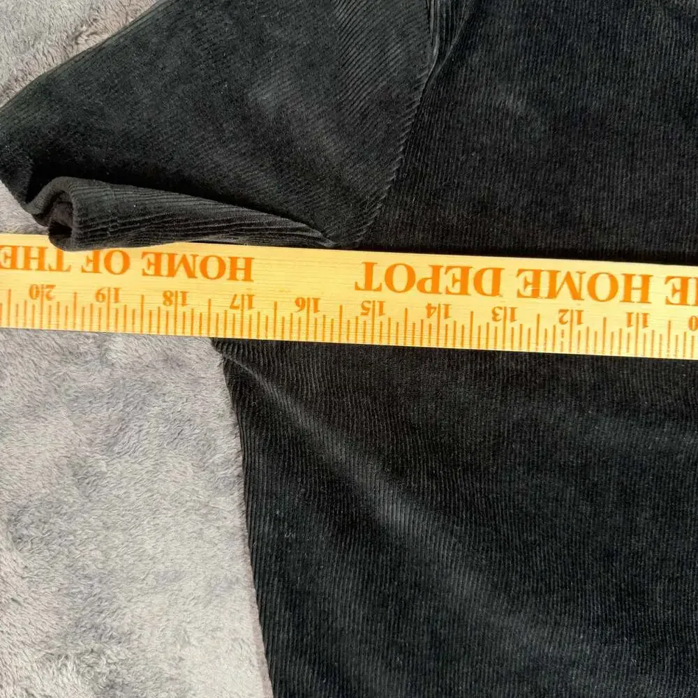 Alo Yoga Micro Corduroy Winter Break Mock Neck Quarter Zip Black Crop Top Size M